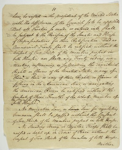 The Bill of Rights, copy signed at Federal Hall, 1789 by American School